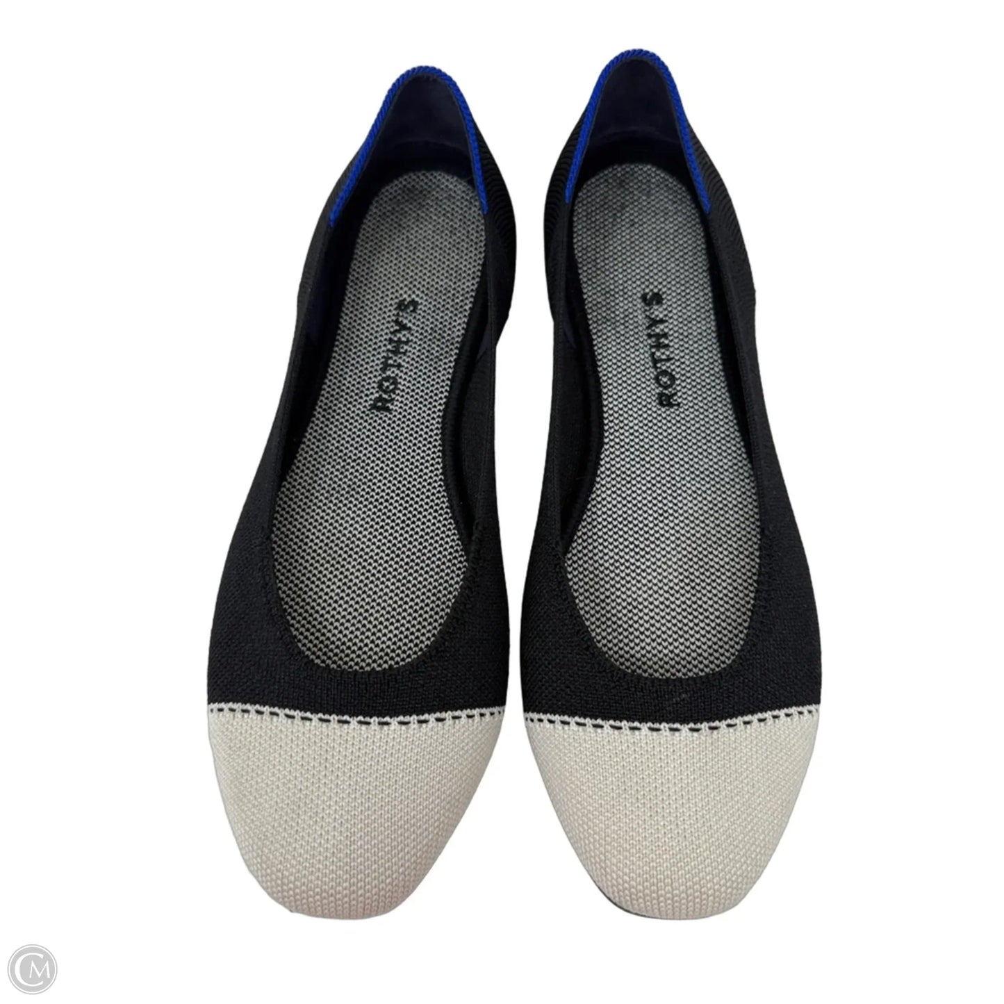 The Square Flats By Rothys In Tuxedo Black & Cream, Size: 9