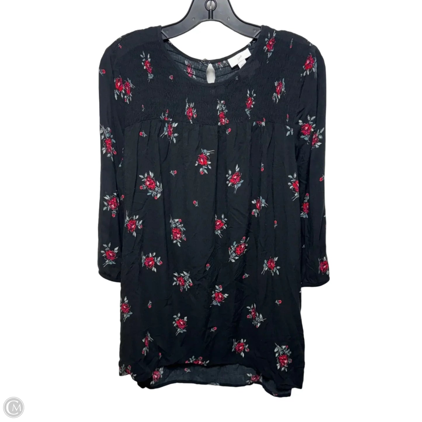 Top Long Sleeve By J. Jill In Floral Print, Size: M