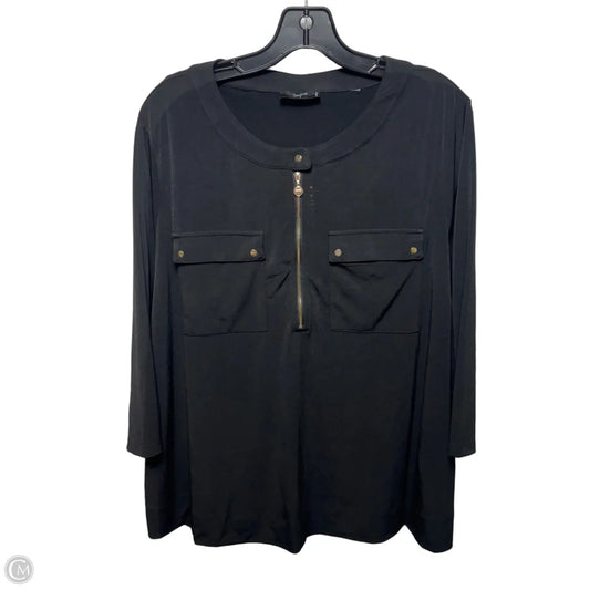 Top Long Sleeve By Tahari In Black, Size: M ESTIMATED