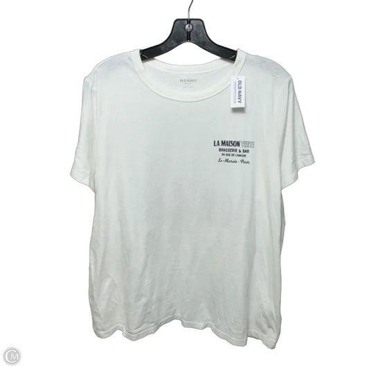 “La Maison Verte Brasserie & Bar“ Top Short Sleeve Basic By Old Navy In White, Size: Xl