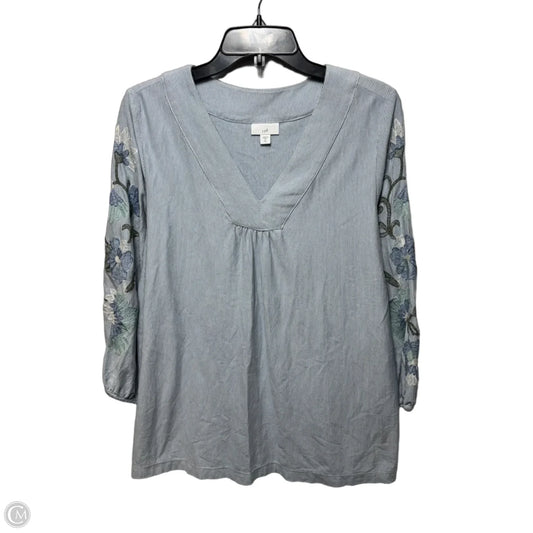Top Long Sleeve By J. Jill In Floral Print, Size: M Tall