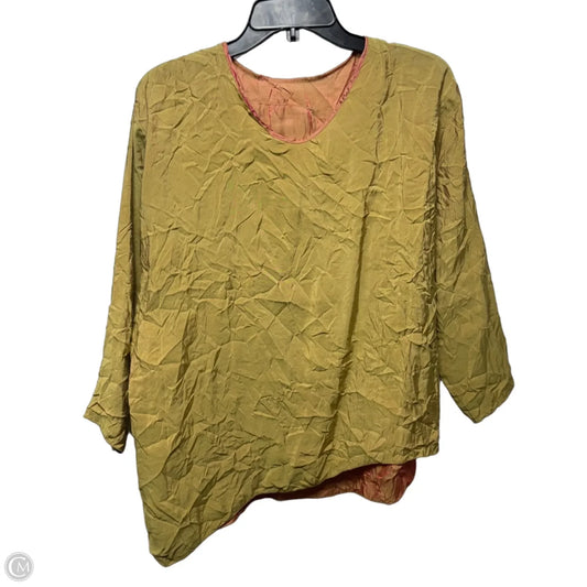 Vintage Wrinkle Iridescent Reversible Top Long Sleeve By Noblu In Multi-colored, Size: M