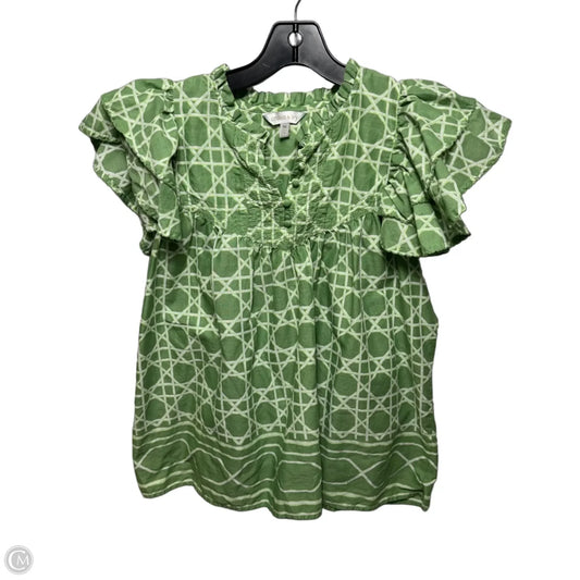 Top Short Sleeve By Crown And Ivy In Green, Size: M Petite