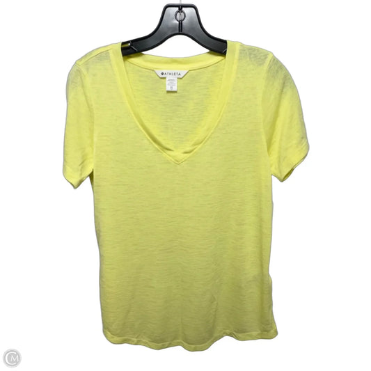 Breezy Scoop V-Neck Athletic Tee By Athleta In Yellow, Size: Xs