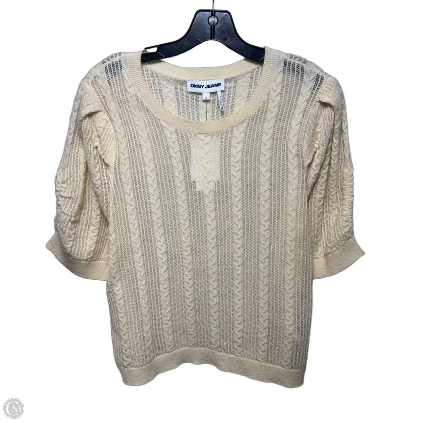 Sweater Short Sleeve By Dkny In Tan, Size: Xl
