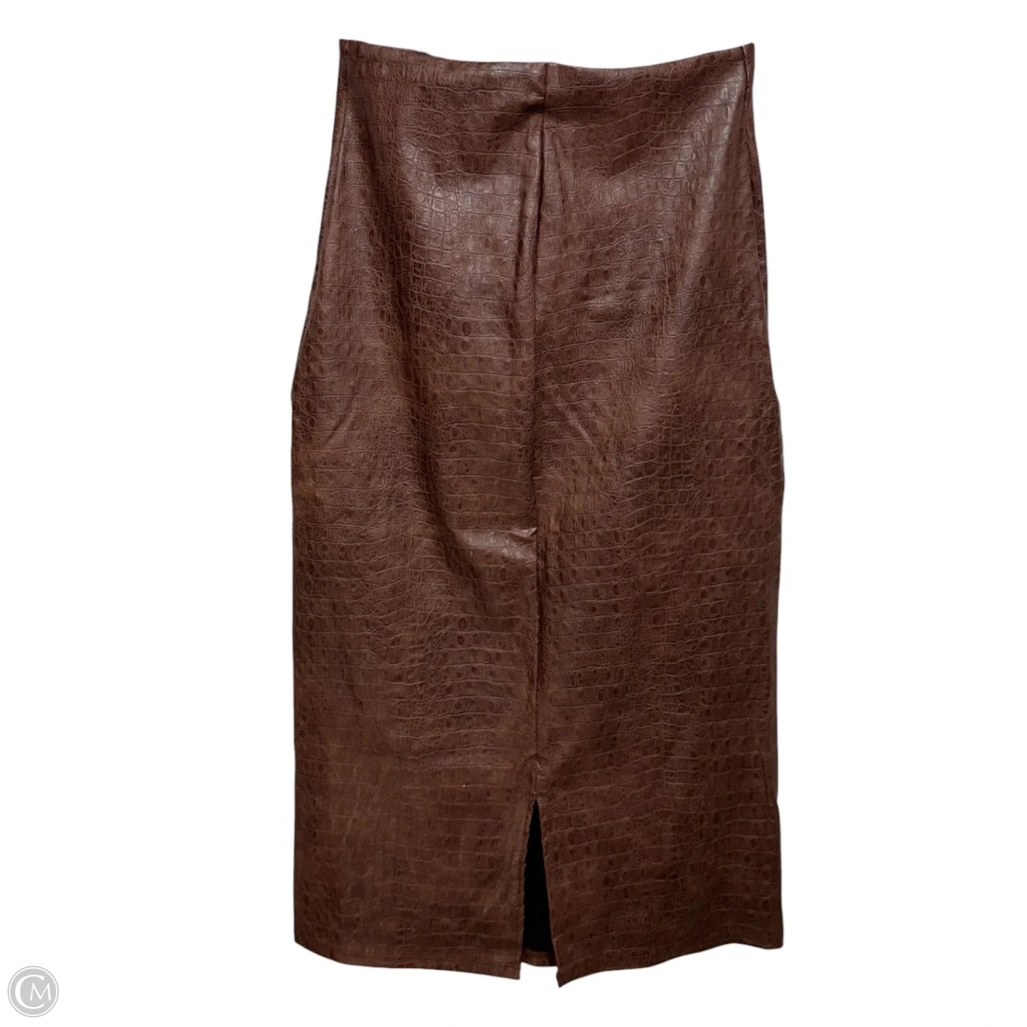 Faux Leather Croc Midi Skirt By Commando In Snakeskin Print, Size: M