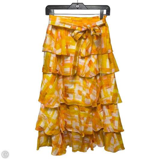 Adler Ruffle Tiered Skirt Midi By Marie Oliver In Orange, Size: 0