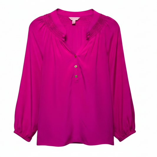 Silk Top Long Sleeve By Lilly Pulitzer In Pink, Size: XS