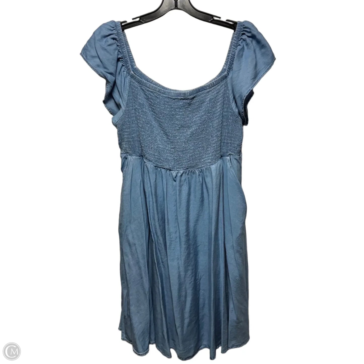 Smocked Bust Dress Casual Short By Torrid In Blue Denim, Size: 2x