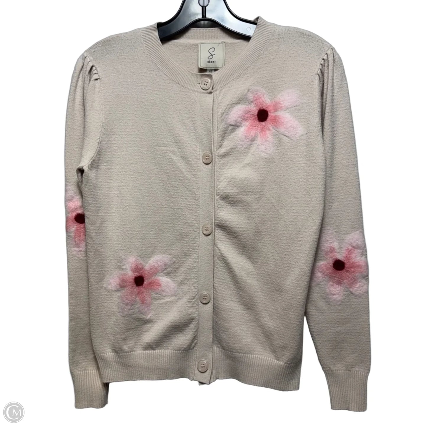 Sweater Cardigan By Sioni In Floral Print, Size: Xs