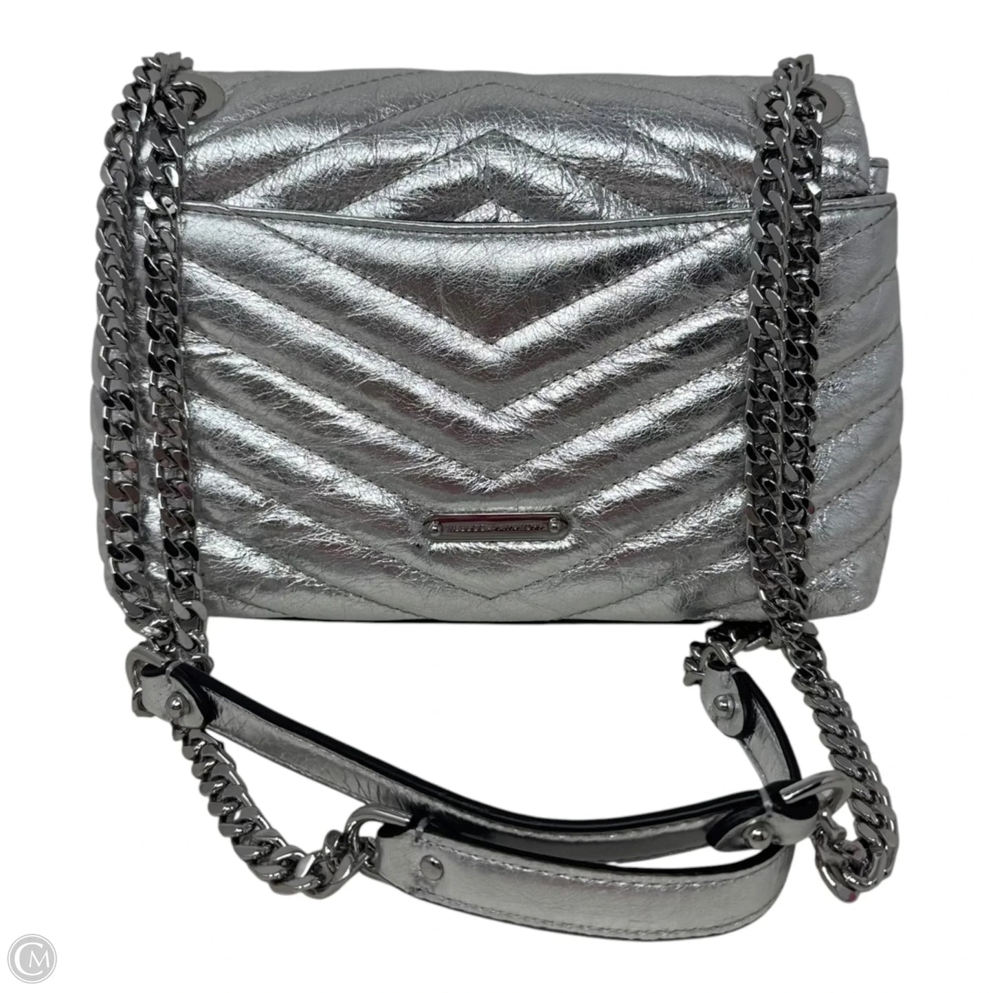 Edie Metallic Quilted Crossbody Designer By Rebecca Minkoff, Size: Small
