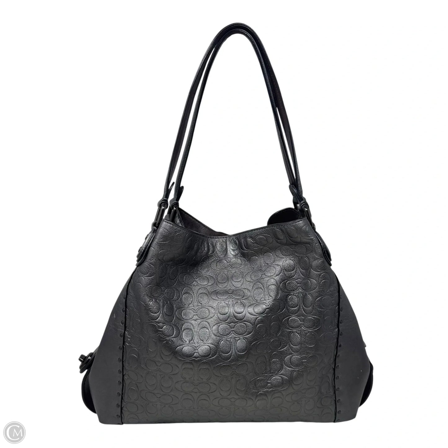 Edie Metallic Signature Embossed Leather Shoulder Bag 31 By Coach, Size: Large