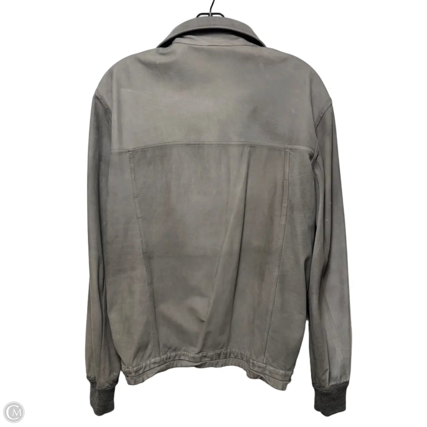Vintage Reversible Suede Jacket Leather By Courtoué In Grey, Size: 10