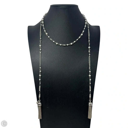 Pearl Tassel Silver Tone Wrap Necklace By Brighton