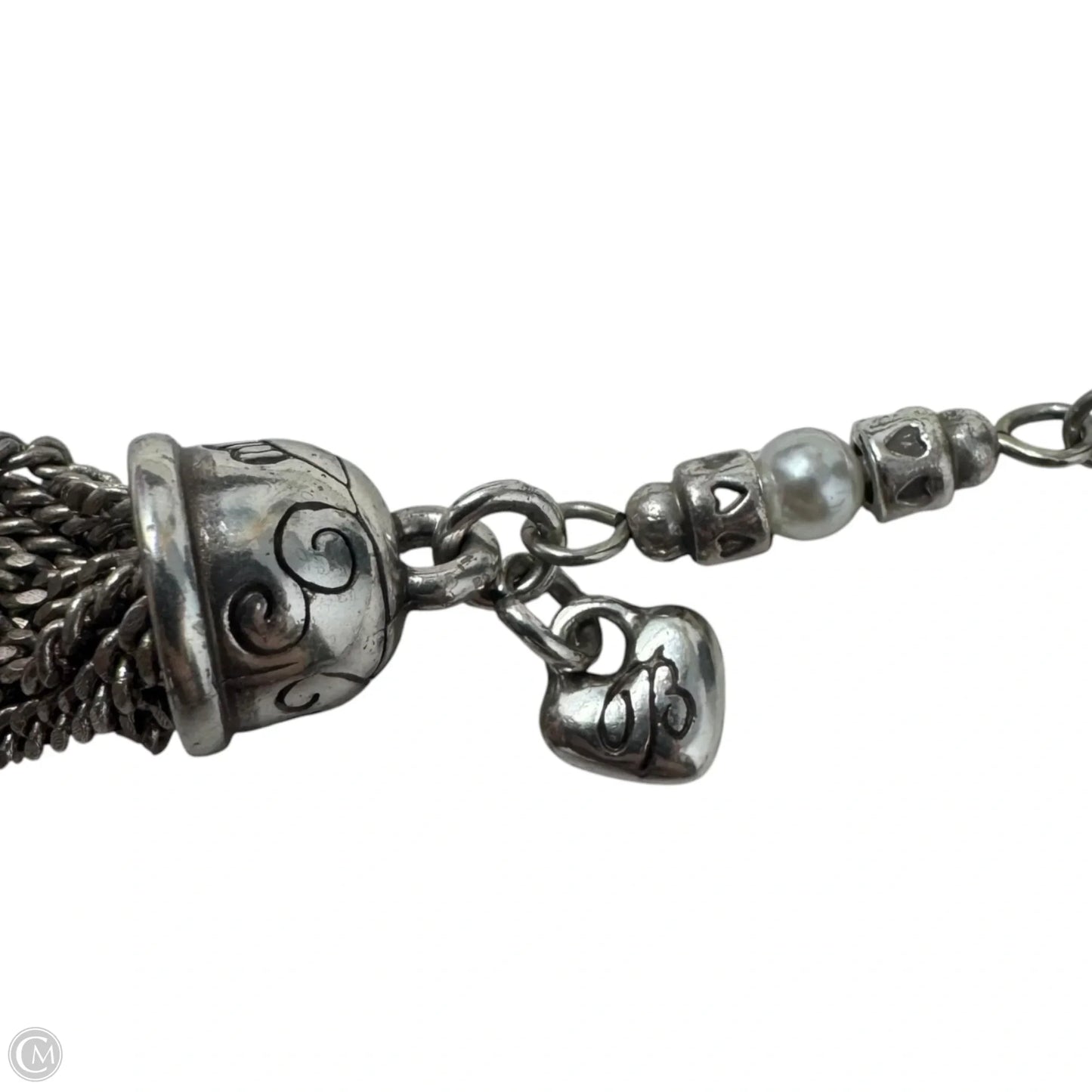 Pearl Tassel Silver Tone Wrap Necklace By Brighton