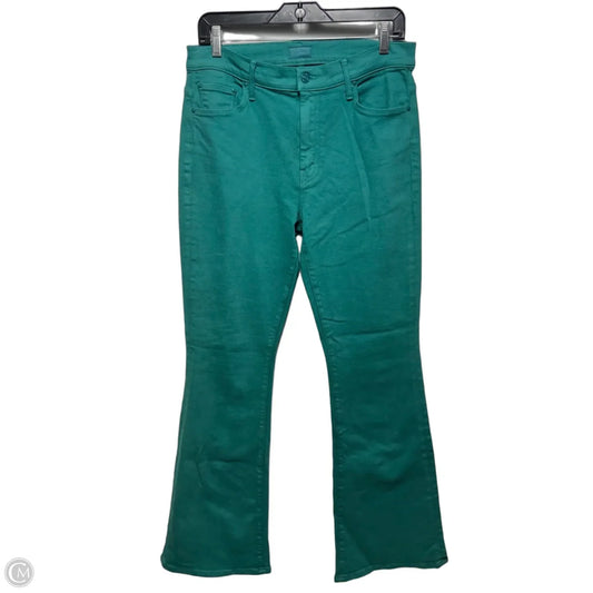 Weekender Sneak Jeans Flared By Mother In Green, Size: 12/31