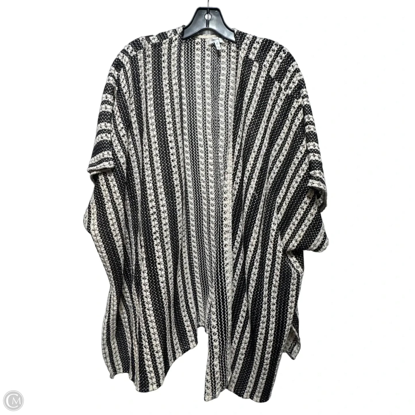 Sweater Cardigan By Maurices In Black & Cream, Size: Osfm