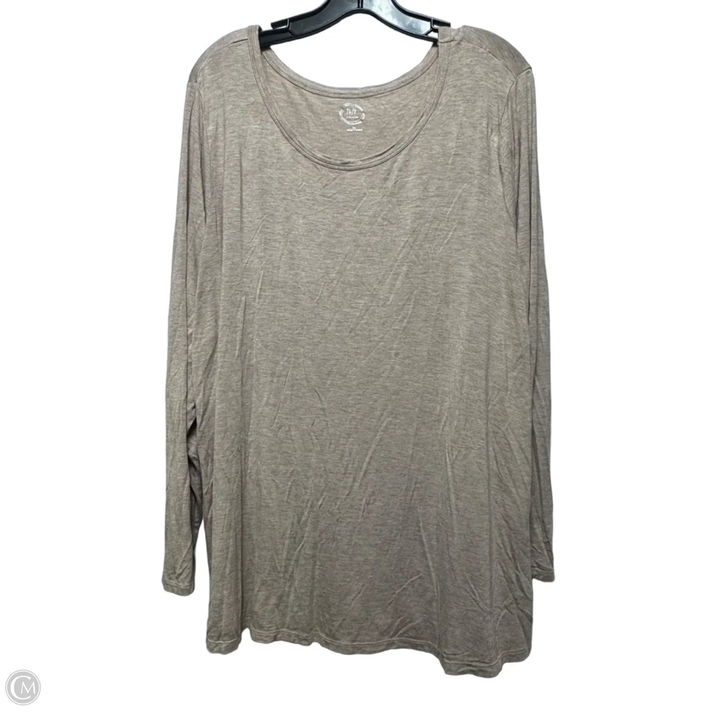Top Long Sleeve Basic By Maurices In Tan, Size: 2x