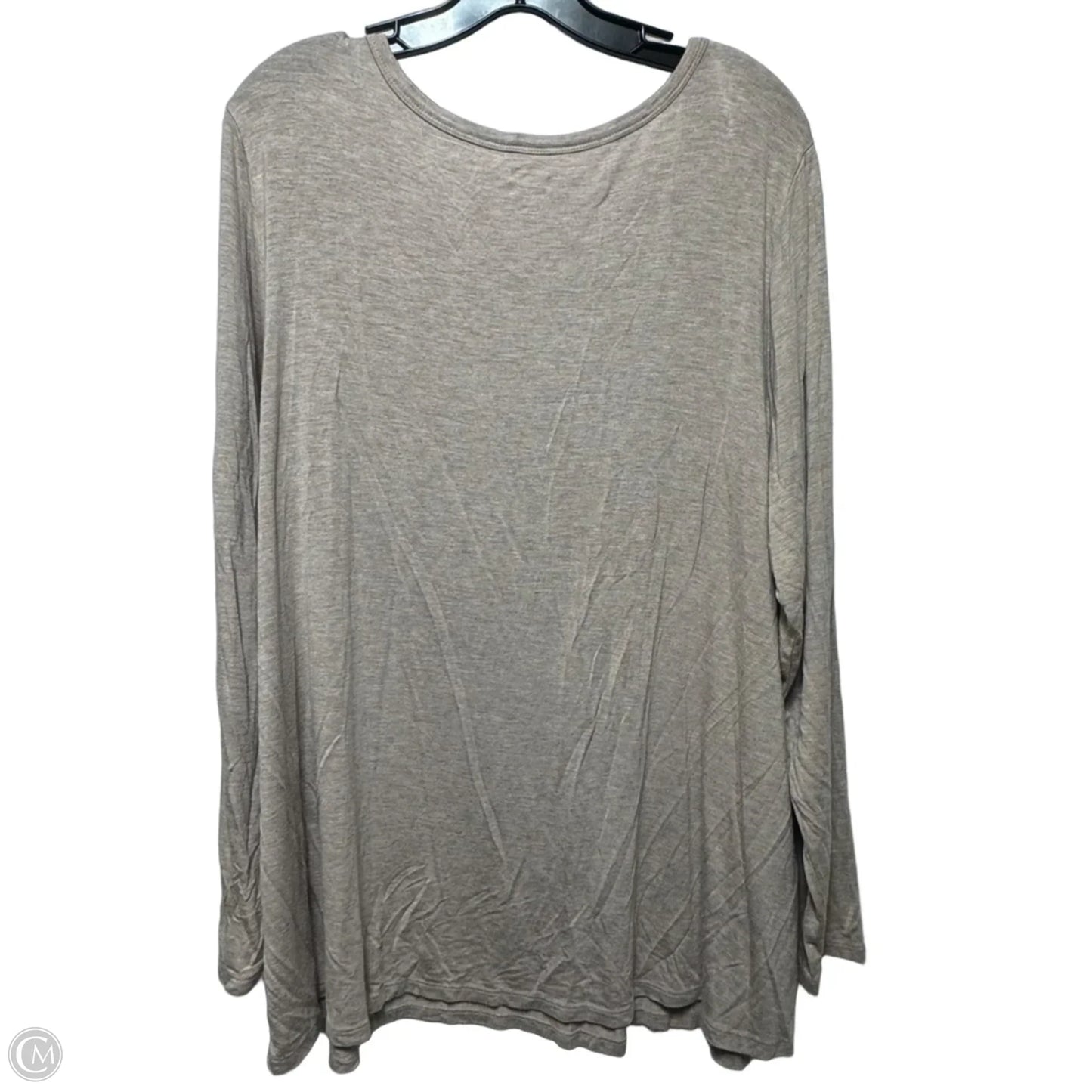 Top Long Sleeve Basic By Maurices In Tan, Size: 2x