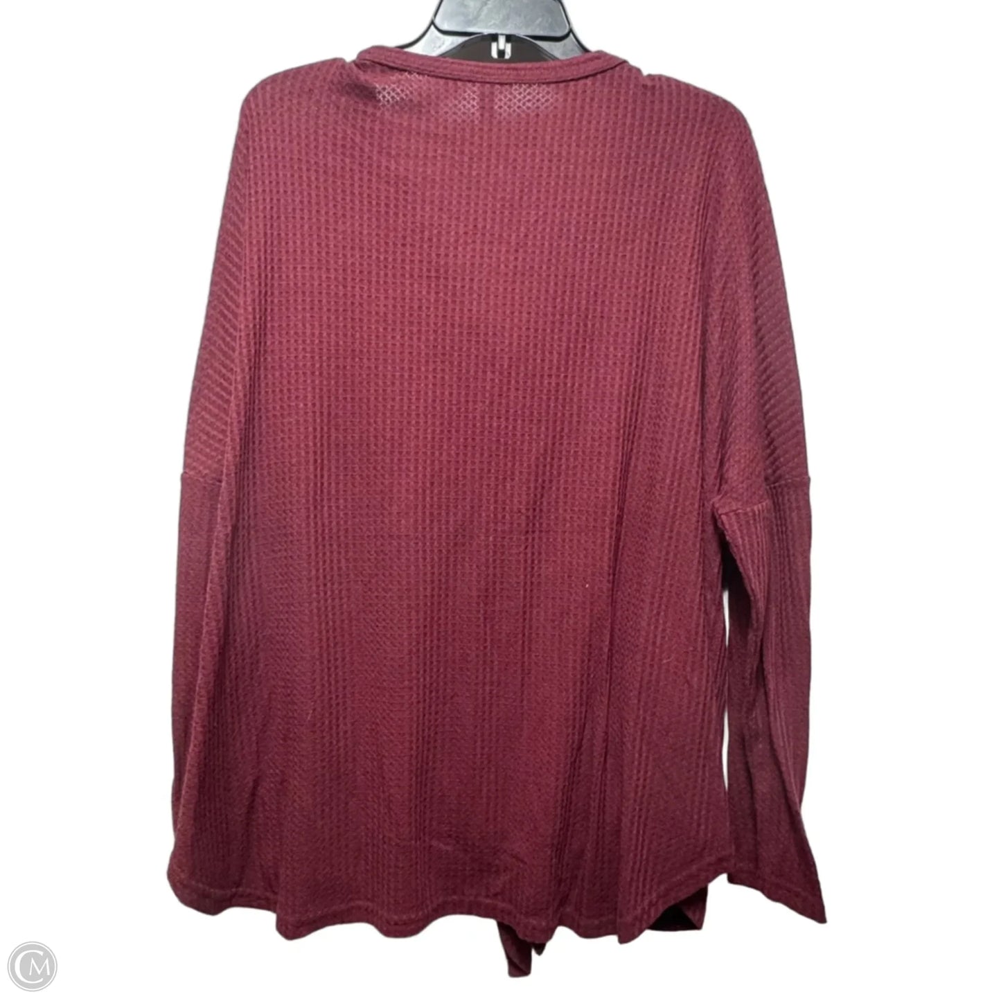 Top Long Sleeve By Olrik In Maroon, Size: 3x