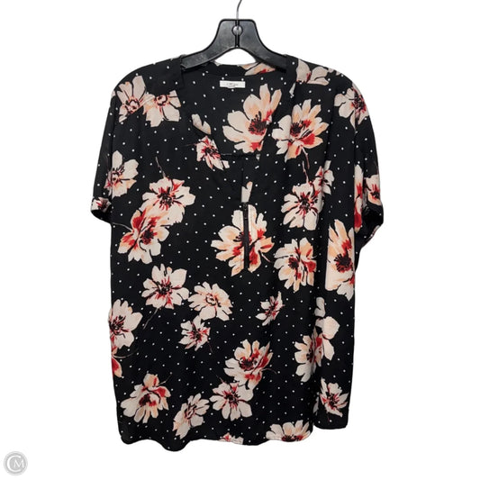 Top Short Sleeve By Maurices In Floral Print, Size: 2x