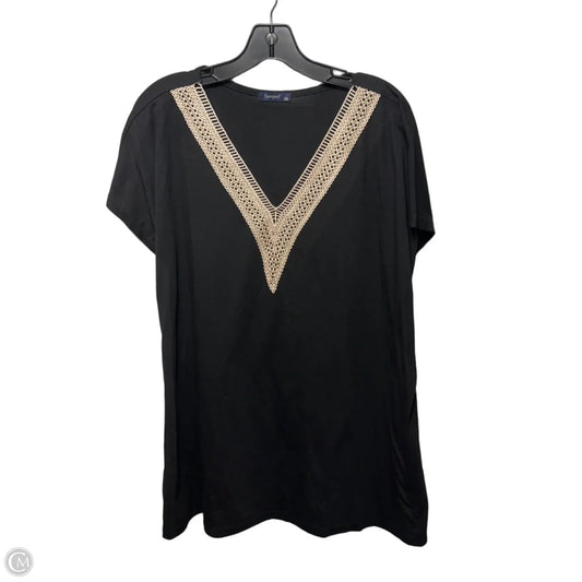 Top Short Sleeve By Sampeel In Black, Size: 3x