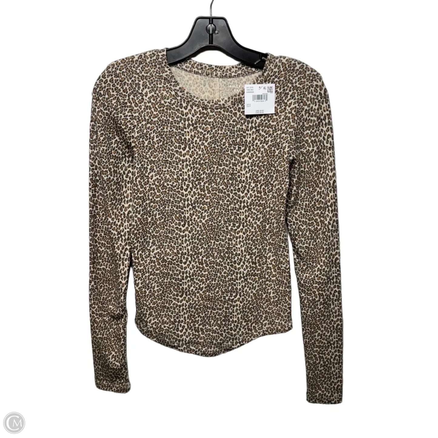 Top Long Sleeve By American Eagle In Leopard Print, Size: S