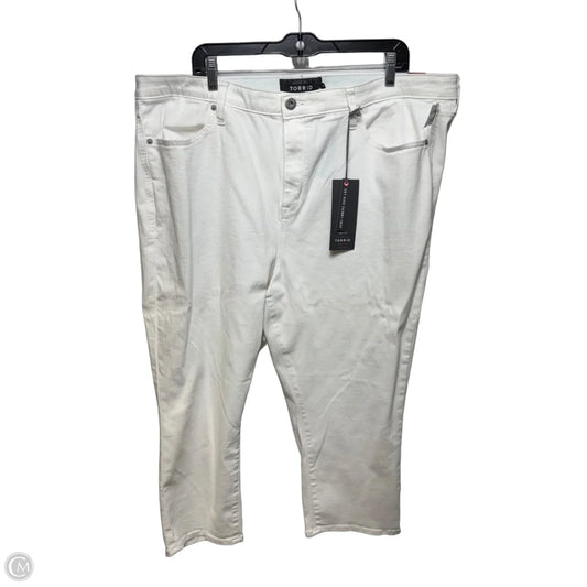 Jeans Soft Sky High Cropped By Torrid In Optic White, Size: 24