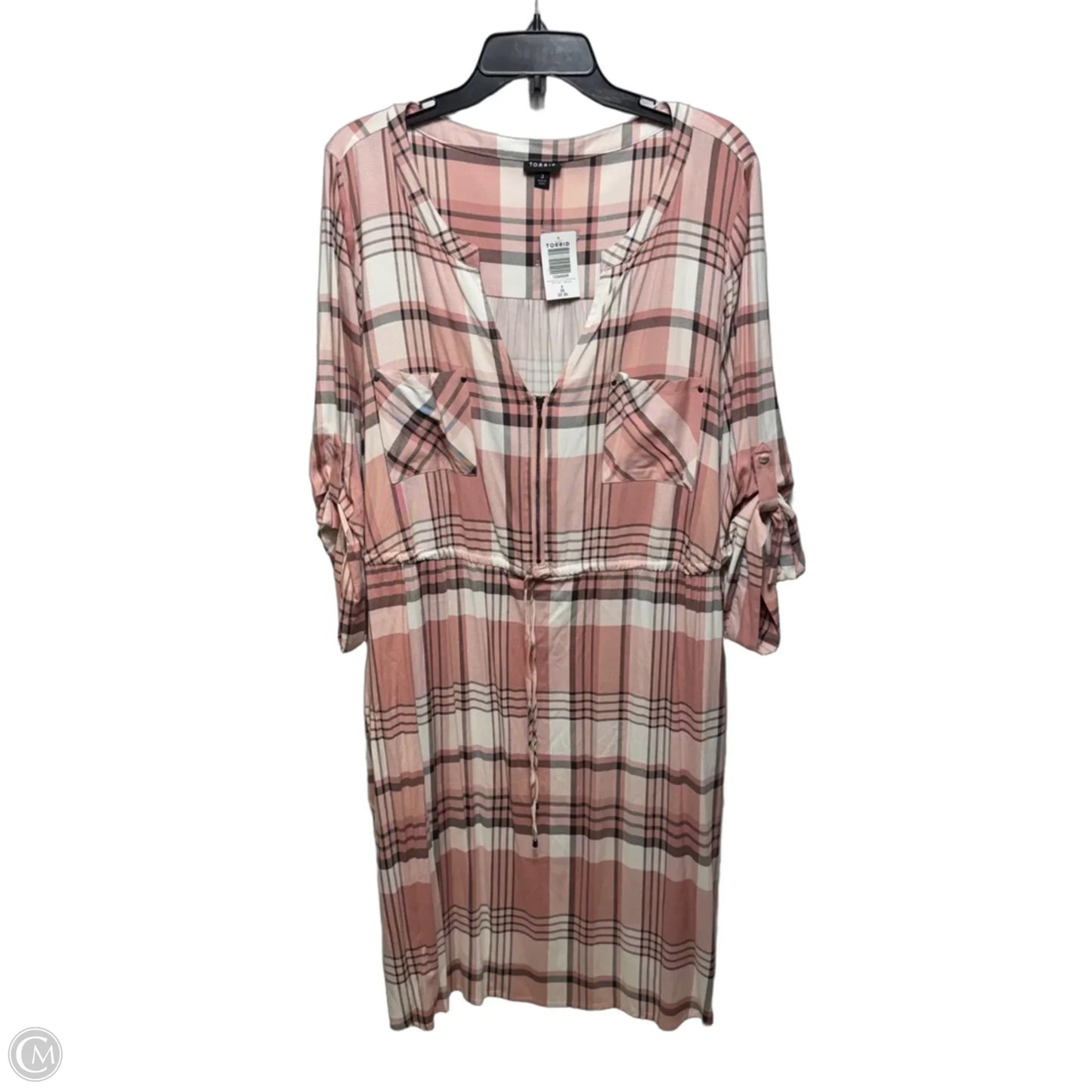 Dress Casual Short By Torrid In Blush Plaid Pattern, Size: 3x