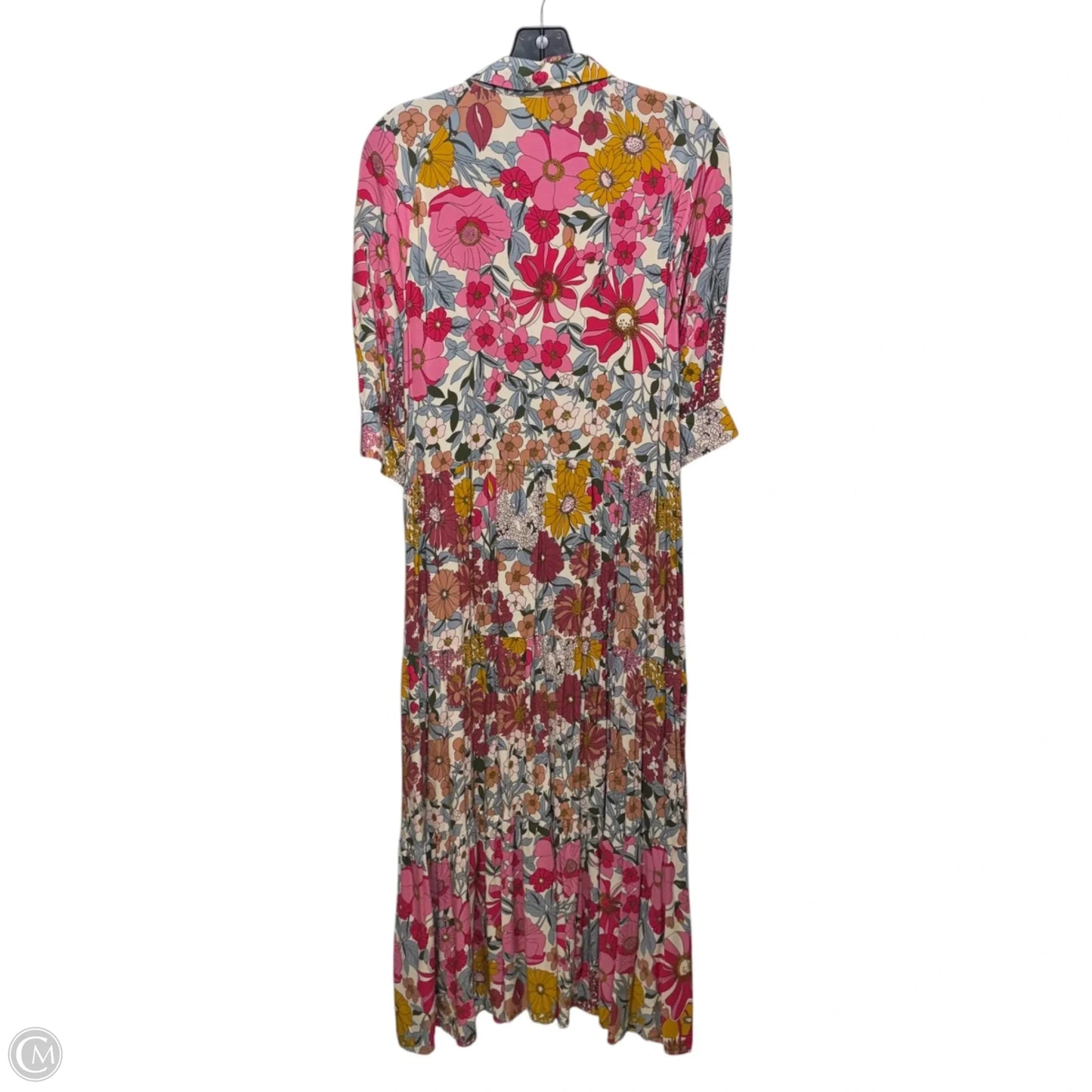 Rebecca Midi Dress By Natural Life In Pink Vintage Floral Print, Size: L