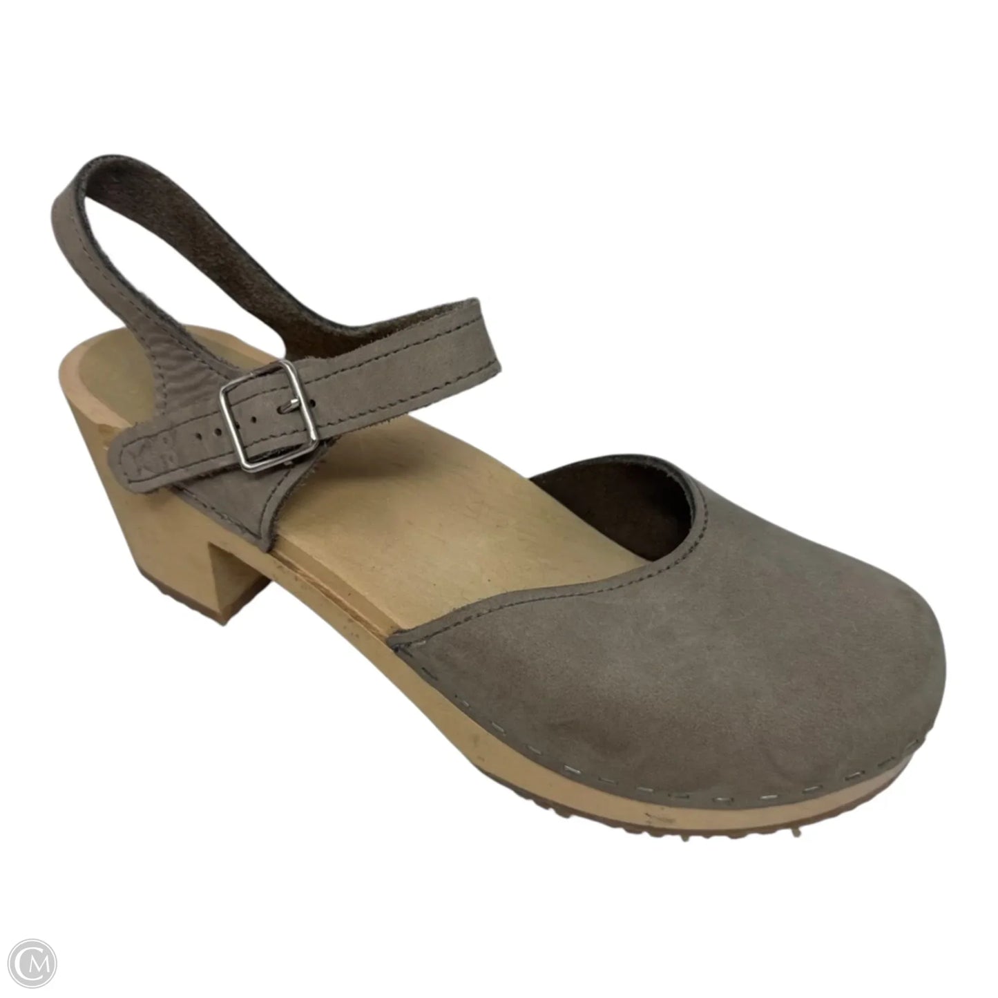 Saragasso Clogs Shoes Heels Block By Sandgrens In Grey, Size: 10.5
