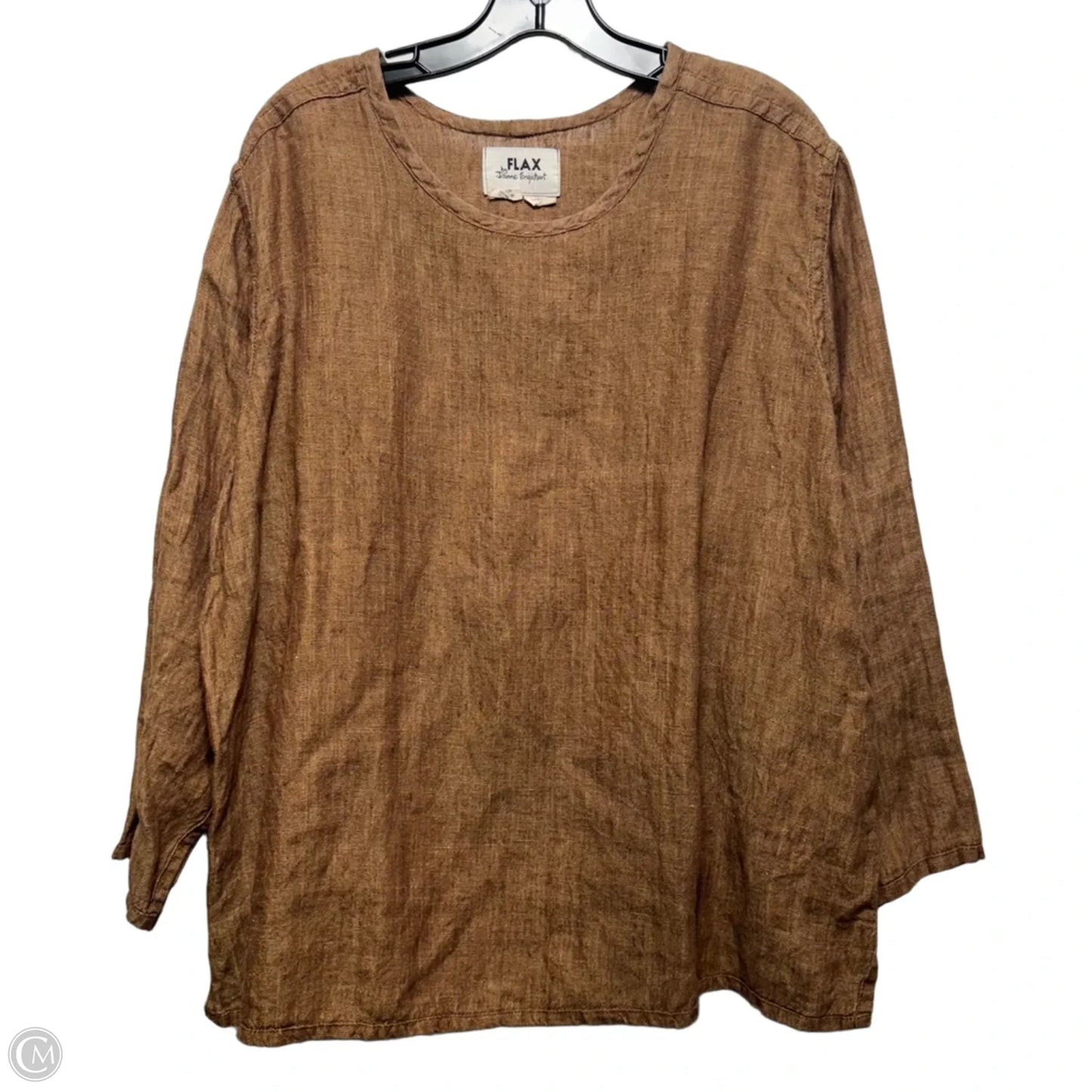 Top Long Sleeve By Flax In Copper, Size: M