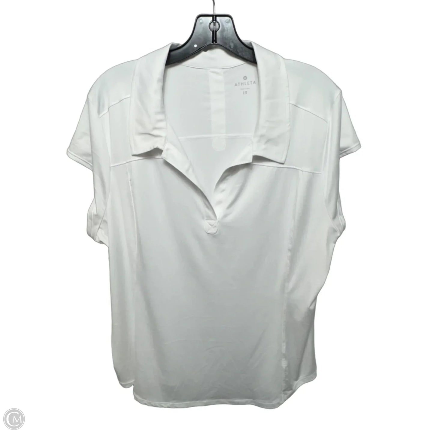 Athletic Top Short Sleeve By Athleta In White, Size: 1x