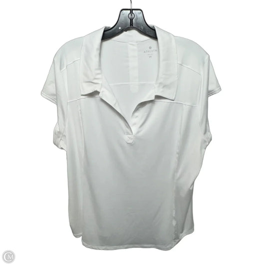 Athletic Top Short Sleeve By Athleta In White, Size: 1x