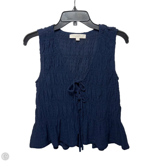 Top Sleeveless By Loft In Navy, Size: Xs