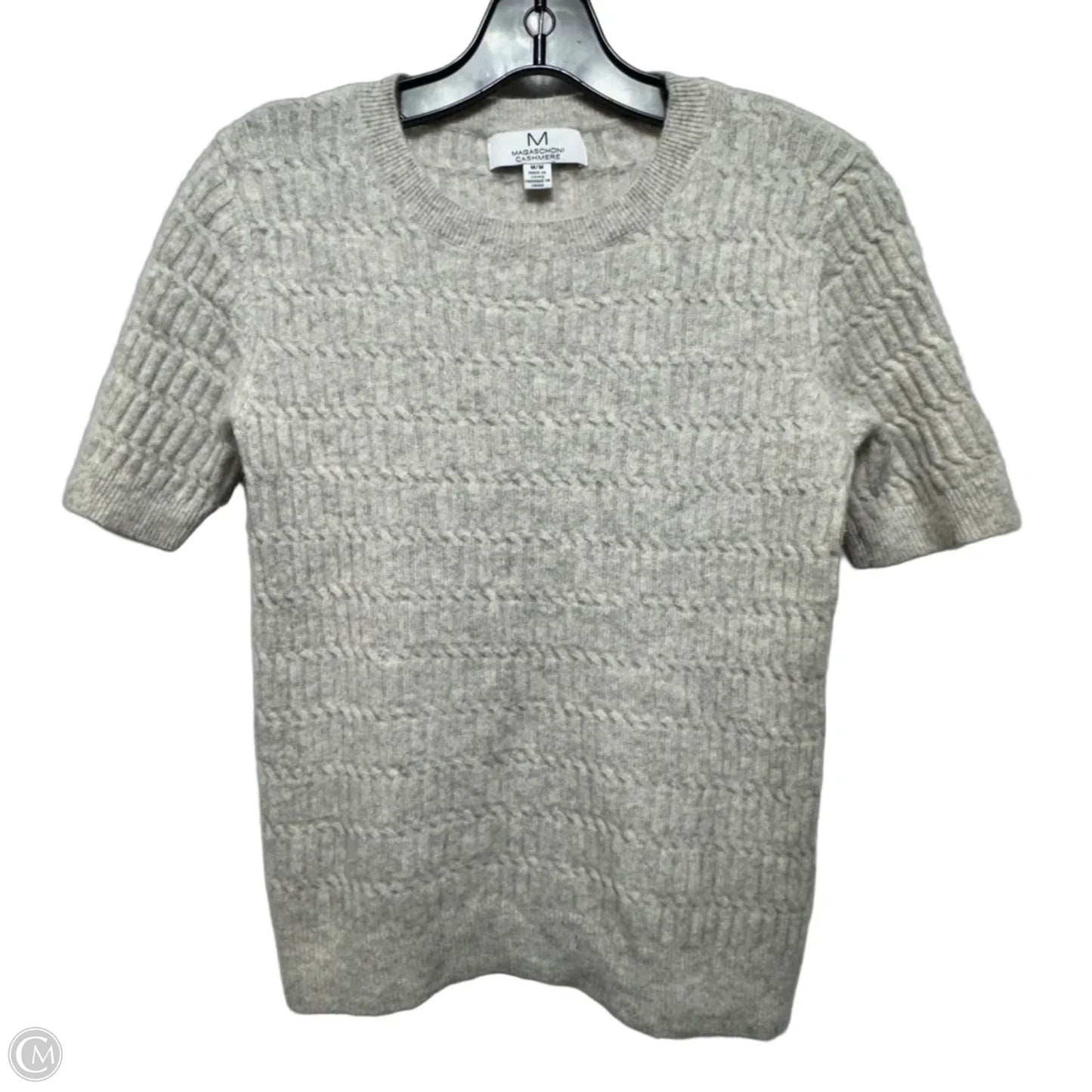 Cashmere Sweater Short Sleeve By Magaschoni In Grey, Size: M