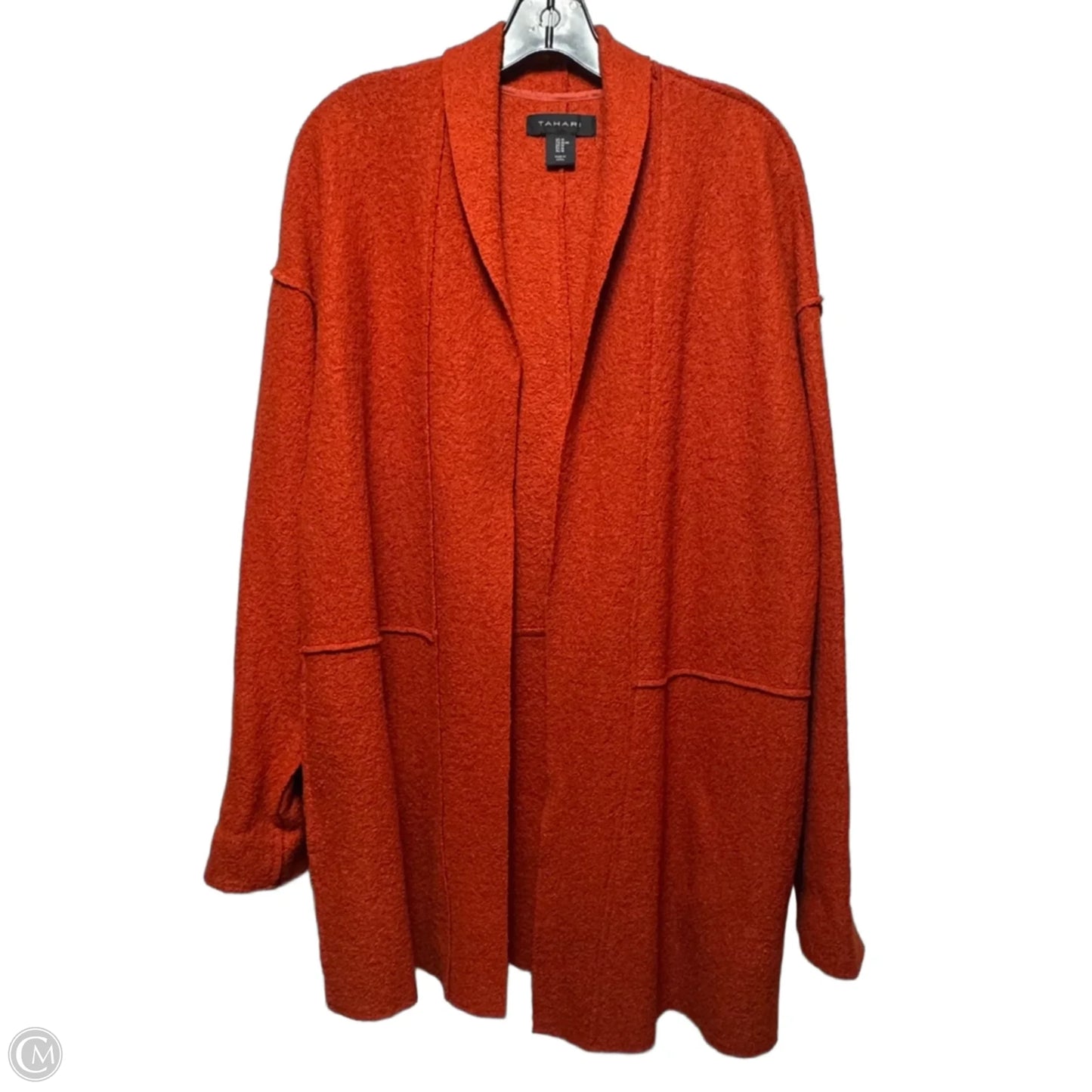 Sweater Cardigan By Tahari In Orange, Size: S