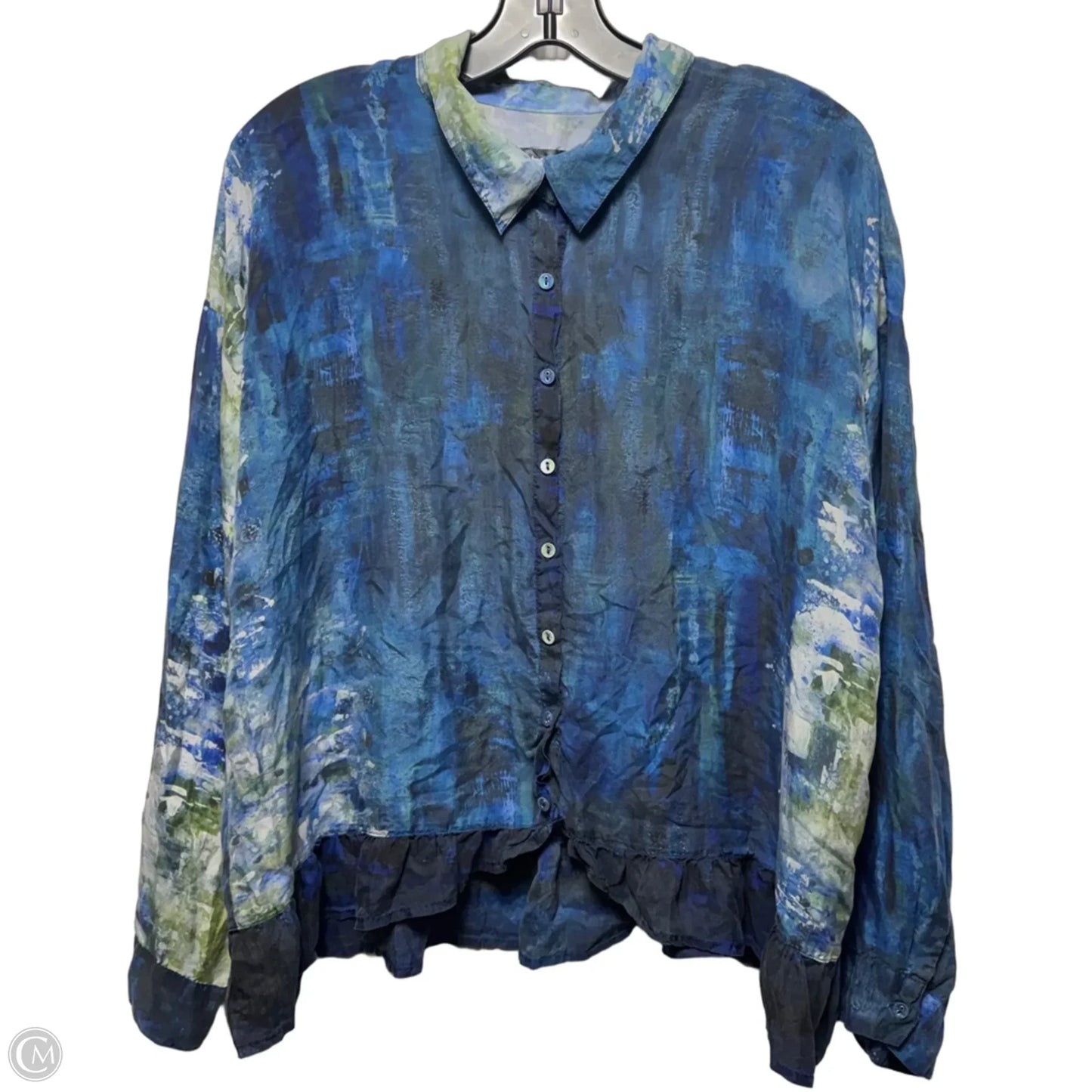 Silk Top Long Sleeve Designer By Johnny Was In Tie Dye Print, Size: S