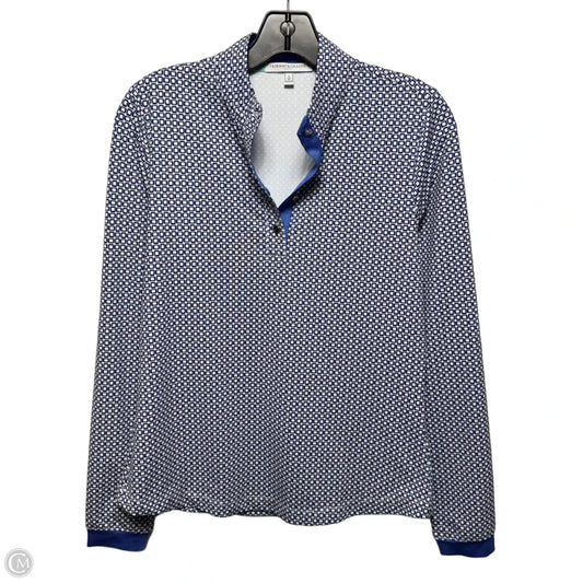 Athletic Top Long Sleeve Collar By Fairway and Greene In Blue, Size: S