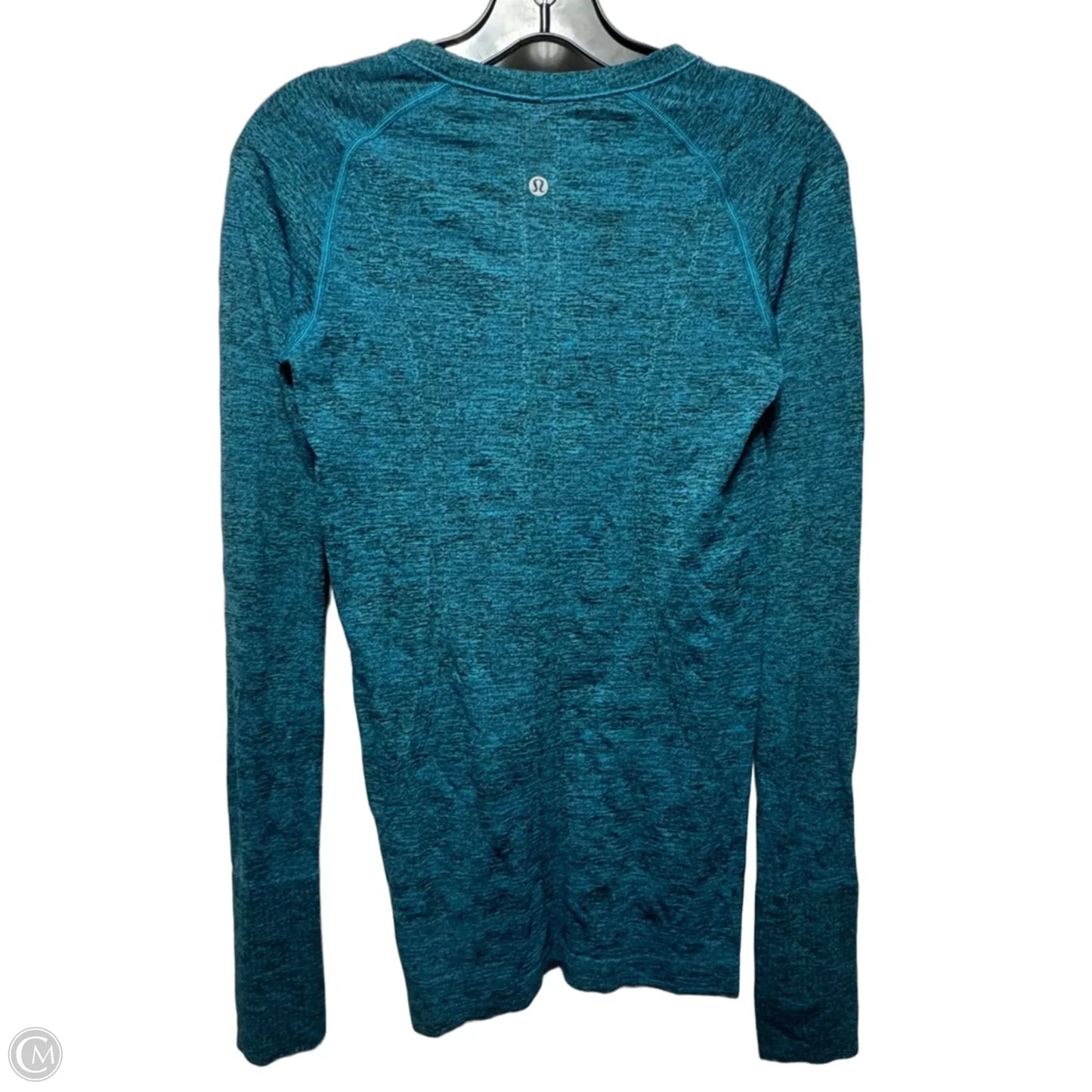 Athletic Top Long Sleeve Collar By Lululemon In Aqua, Size: 6