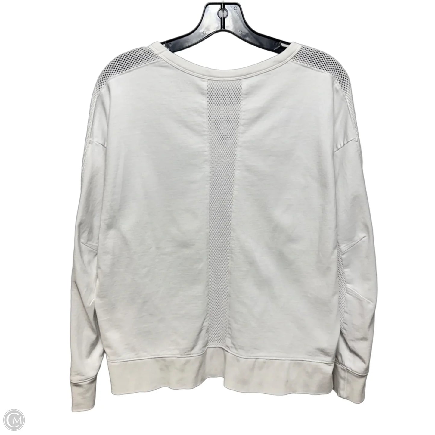 Mesh Trim Athletic Top Long Sleeve By Athleta In White, Size: L