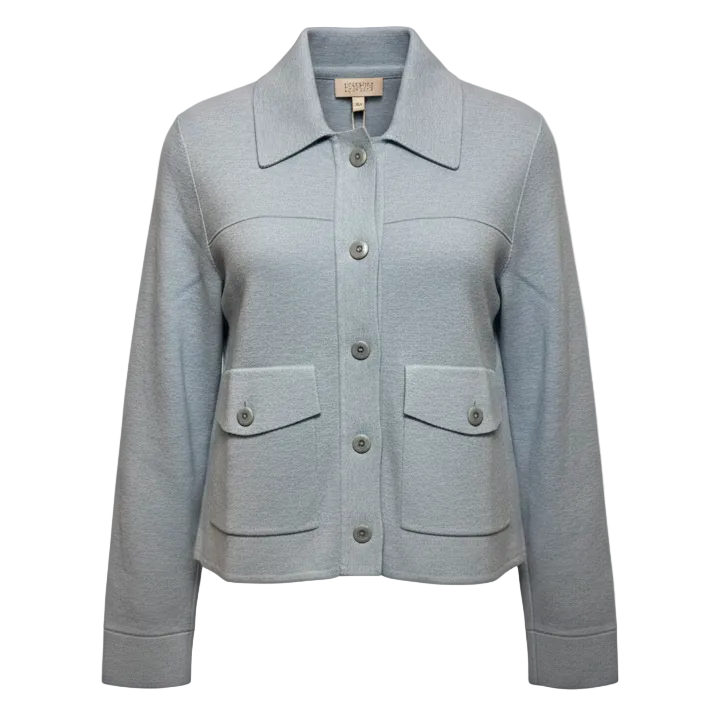Cotton Blend Sweater Cardigan By Kinross In Blue, Size: XS