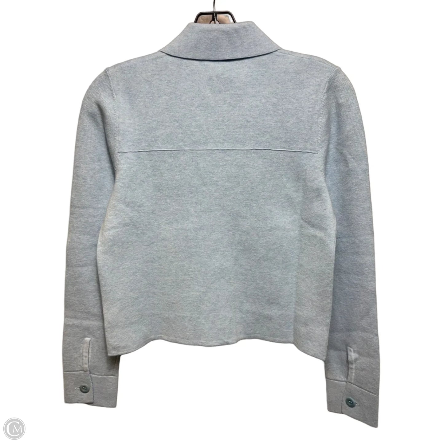 Cotton Blend Sweater Cardigan By Kinross In Blue, Size: XS