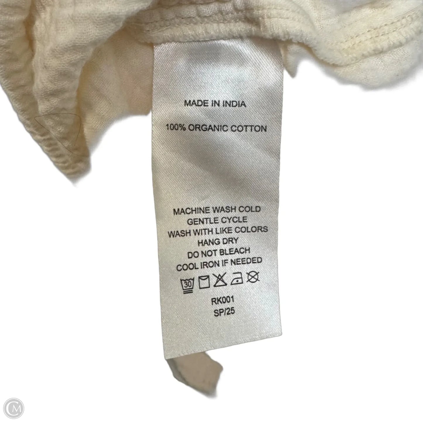 Organic Cotton Top Short Sleeve By Quince In Cream, Size: L