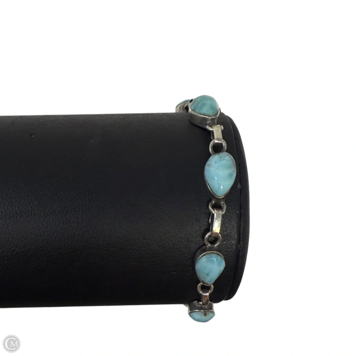 Sterling Silver & Teardrop Larimar Bracelet