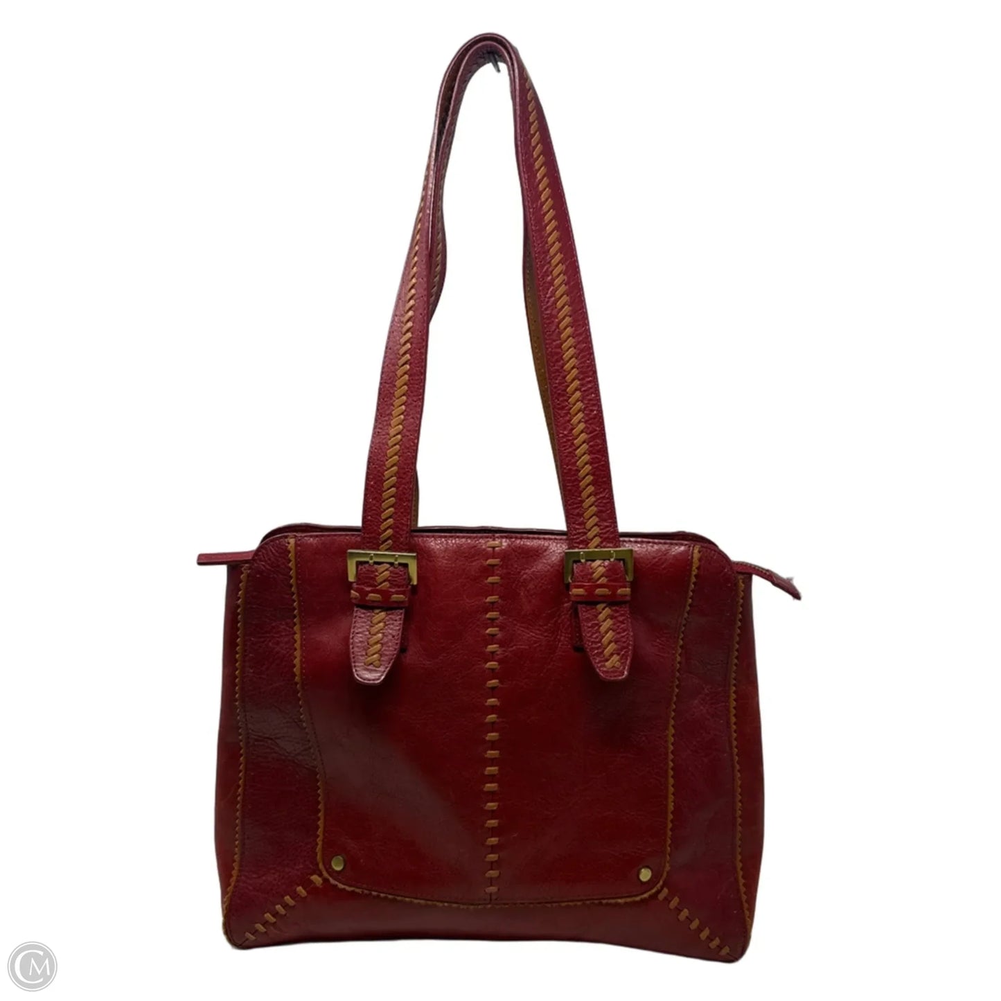 Whipstitch Trim Leather Tote By Antonio Melani, Size: Medium