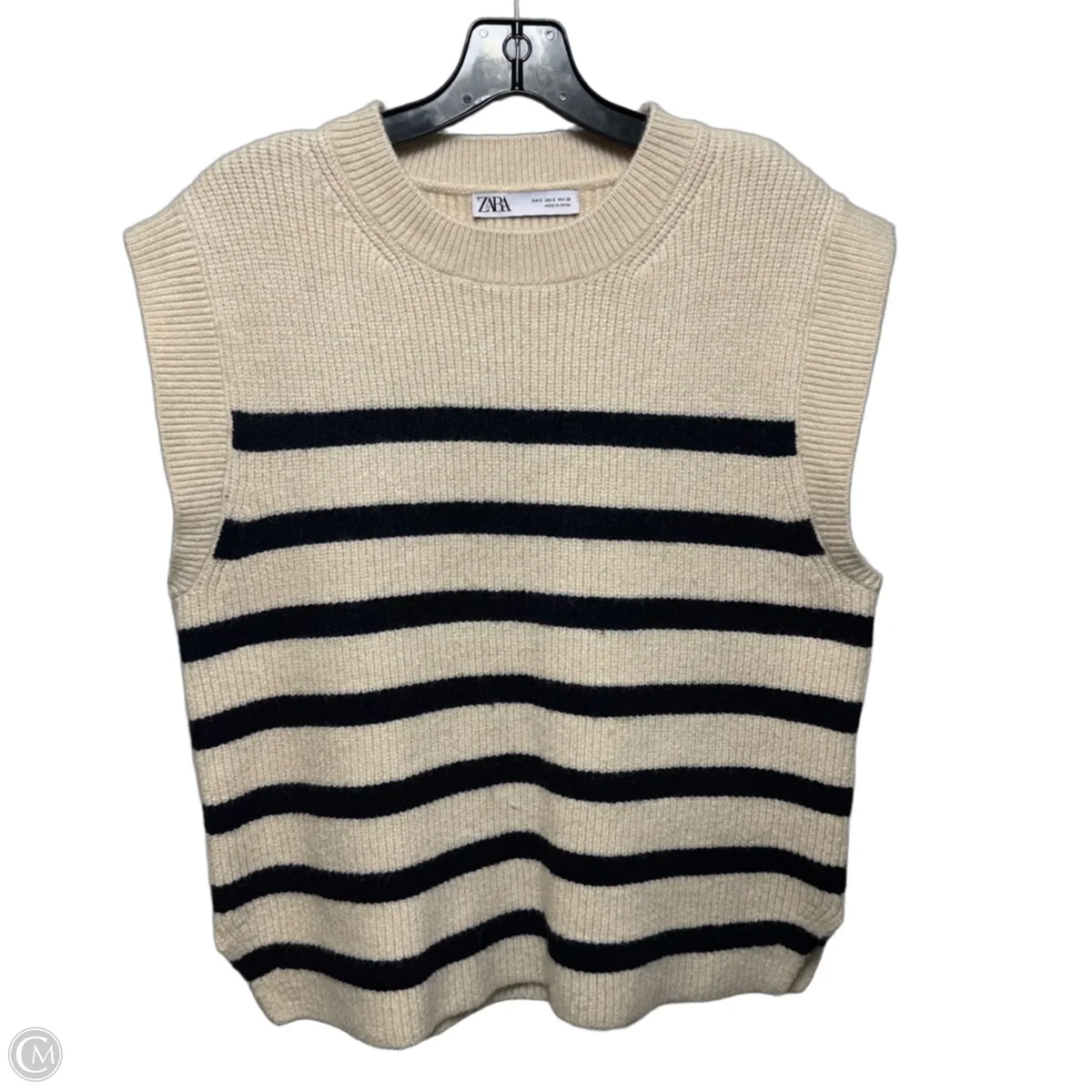 Vest Sweater By Zara In Striped Pattern, Size: S