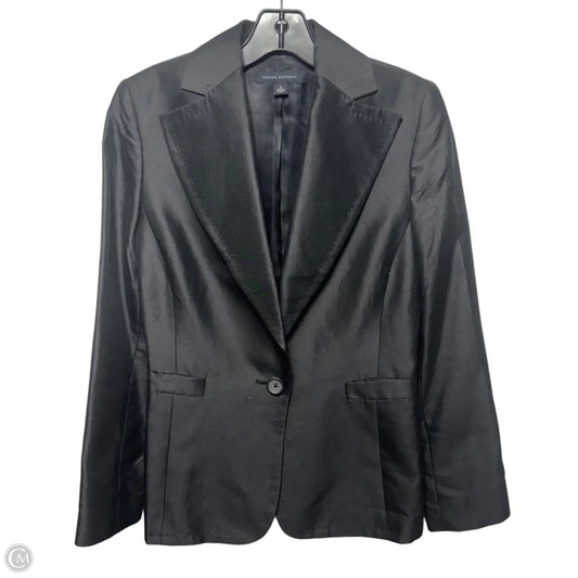 Cotton & Silk Blazer By Banana Republic In Black, Size: 4