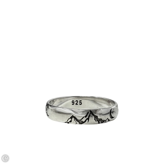 Sterling Silver Mountains Moon Wild Nature Band Ring
