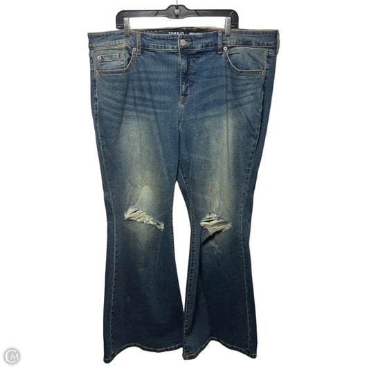 Perfect Super Flare Jeans By Torrid In Blue Denim, Size: 22t